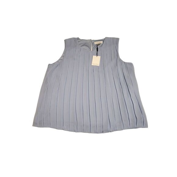 CALVIN KLEIN Womens Light Blue Sleeveless Tank Top Shirt Petite Sz PL NWT - Picture 1 of 9